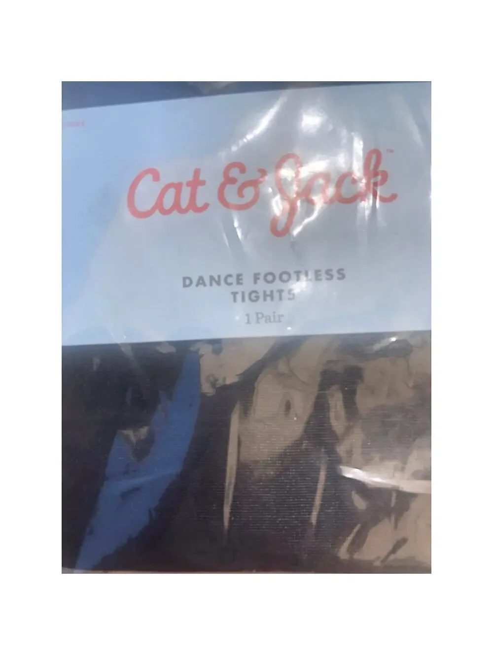 Cat & Jack NWT Girl's Dance Footless Tights Black Size 4-6